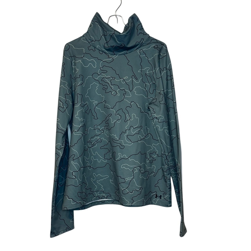 Under Armour Women's‎ Top Loose Fit ColdWeather Funnel Neck Camo Green Medium